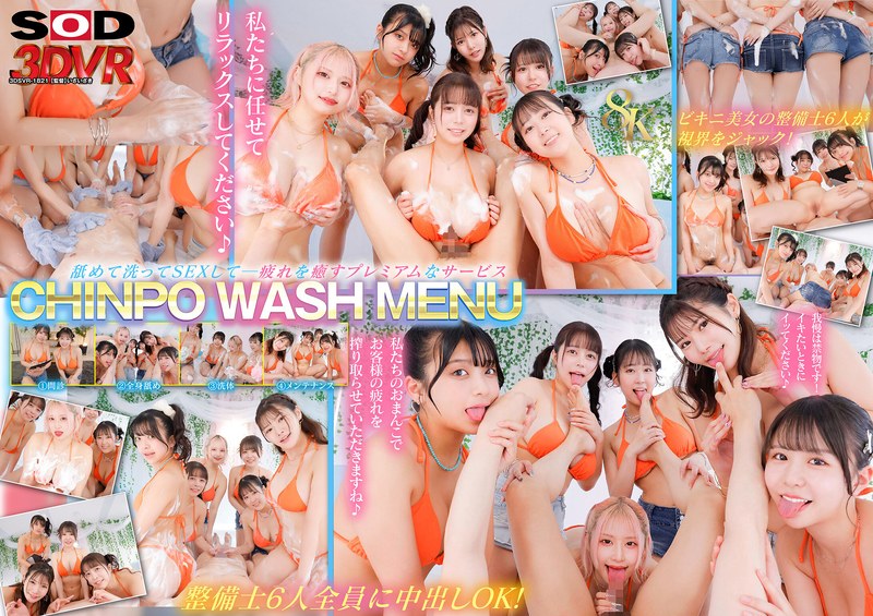 3DSVR-1821 【VR】【8K】CHINPO WASH VR ビキニ整備士6人による全身淫乱点検 全身舐められ！洗われ！究極ハーレム